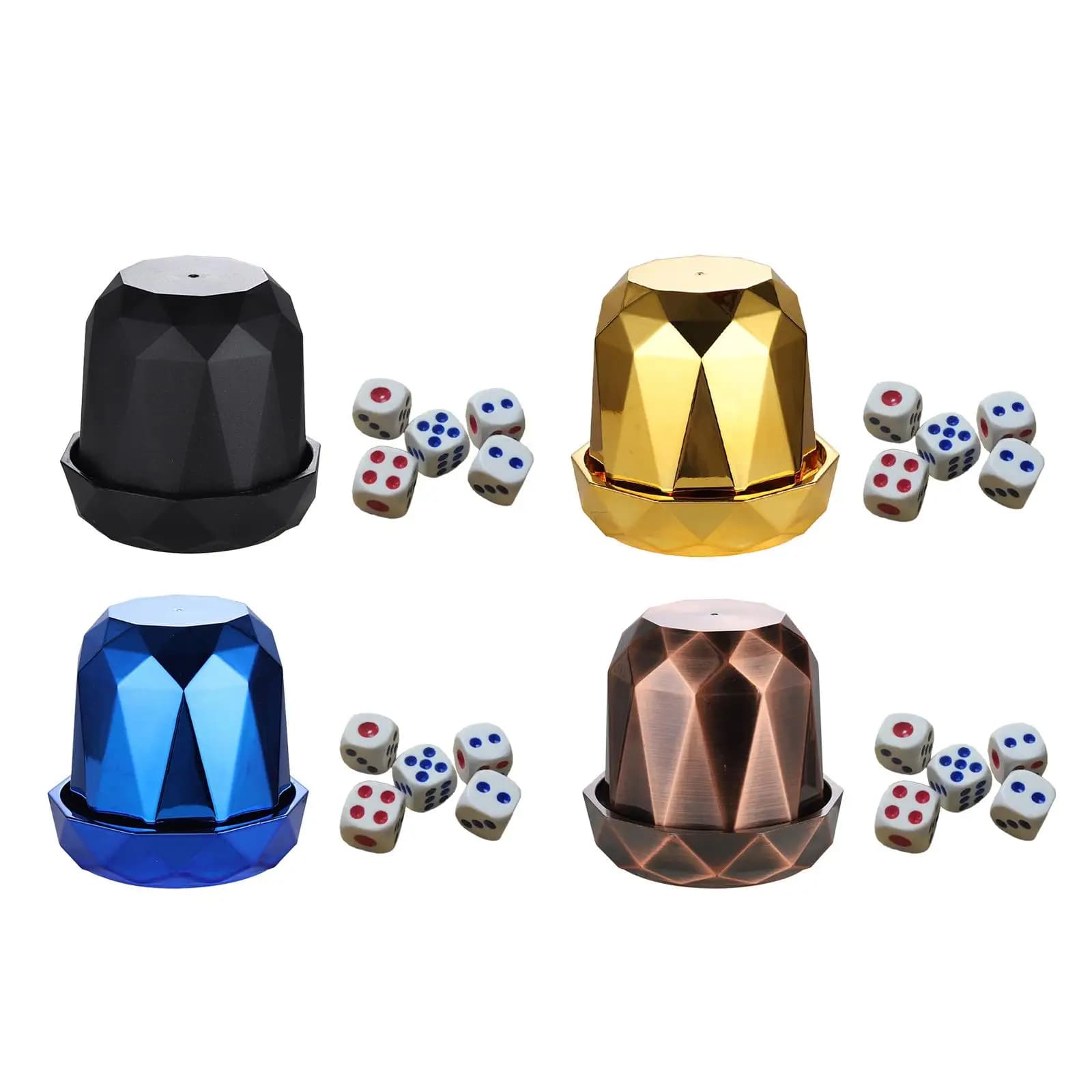 Giochi di dadi Tazza Dadi Tazza agitata Comodo e pratico Giochi di dadi per famiglie con 5 dadi Set di tazze di dadi con sensazione di mano per bar di casa