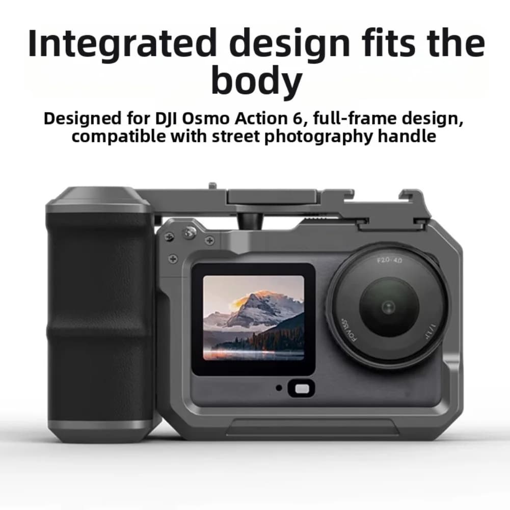 Street photography kit with camera cage for DJI Osmo-Action 6 Aluminum frame bracket for sports camera with handle Replace accessories