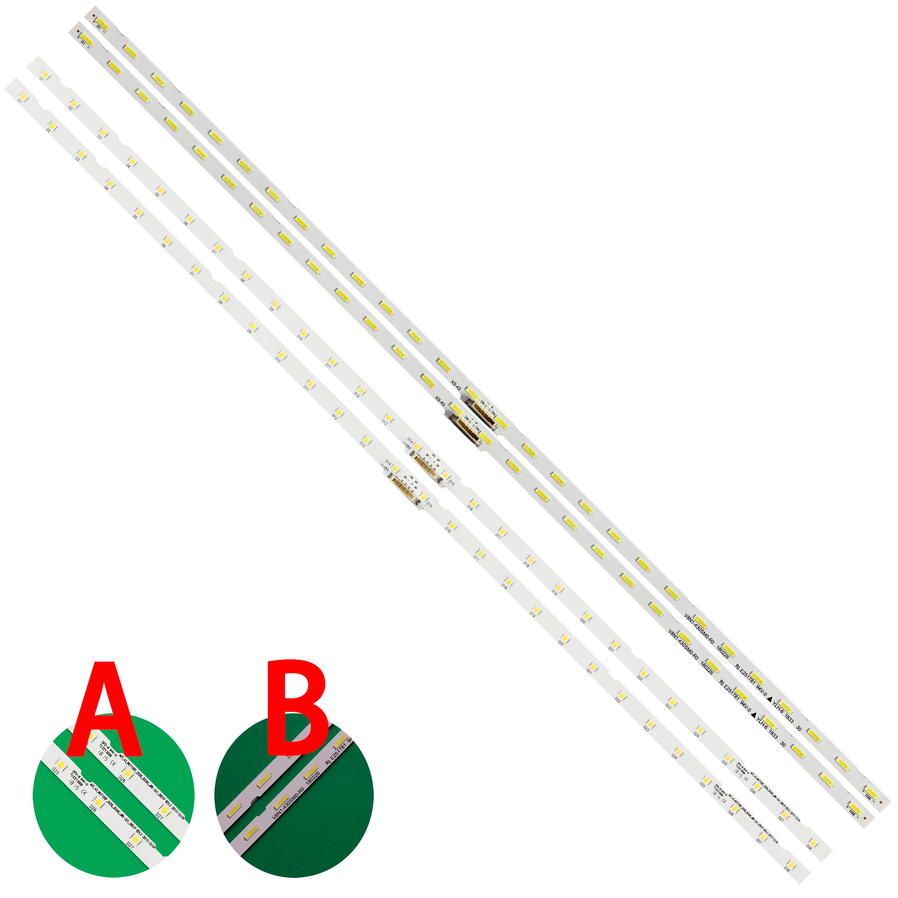 LED strip for UA43NU7100R UA43RU7100R UE43NU7025K UE43NU7092U UE43NU7140U UE43NU7192 UE43NU7400S UE43NU7440 UE43NU740 UE43RU7105