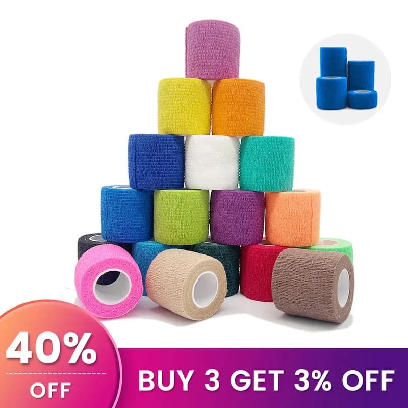 1/8 pz 4.8 m Colorato Sport Auto Adesivo Fasciatura Elastica Wrap Tape Elastoplast Per Ginocchio Supporto Pad Dito Caviglia Palmo Spalla