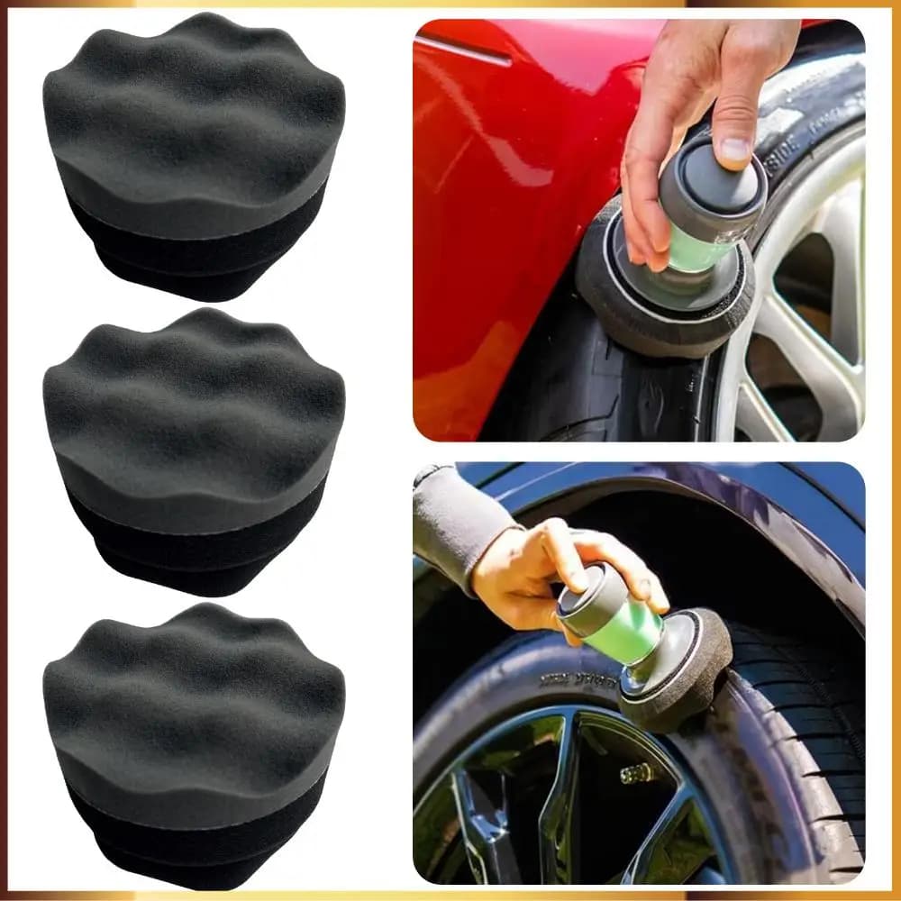 Applicatore per Lucidatura Pneumatici Riutilizzabile, Spazzola a Onda per Ceratura Gomme, Strumento Professionale per Detailing Auto