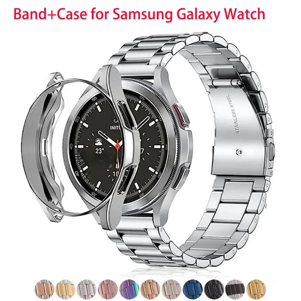 Cinturino + custodia per Samsung Galaxy Watch 7 6 5 4 44mm 40mm Classic 46mm 42mm 43mm Bracciale in acciaio inossidabile Galaxy 5 Pro 45mm Strap