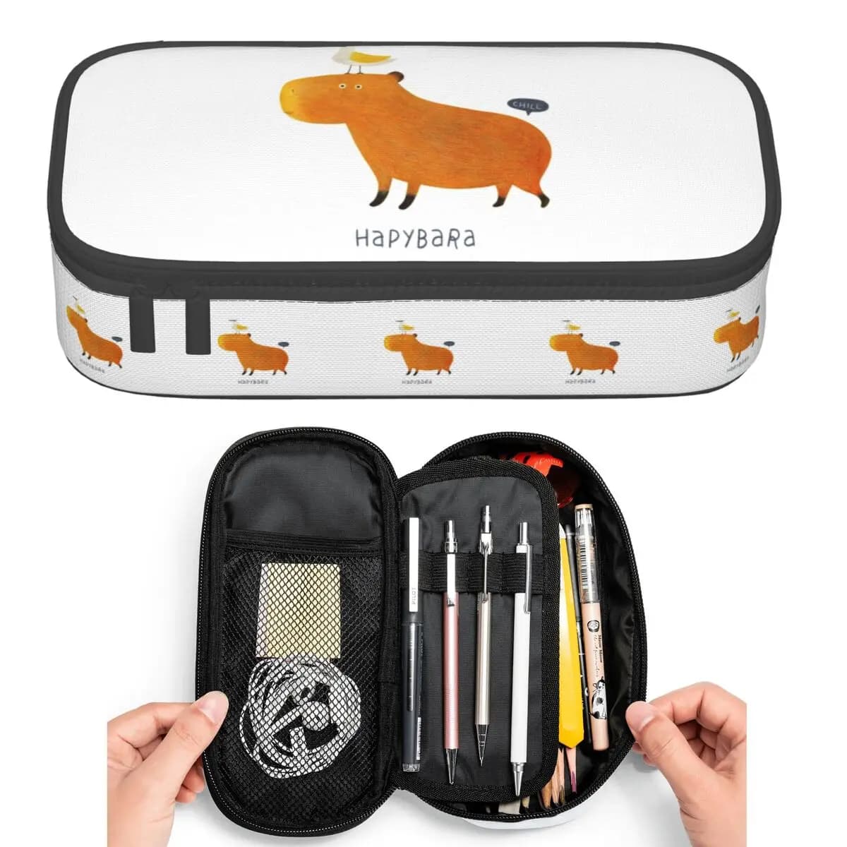 Astucci per matite Hapybara Capybara per scatola per penne per studenti Astuccio per matite Astuccio grande per matite Portapenne
