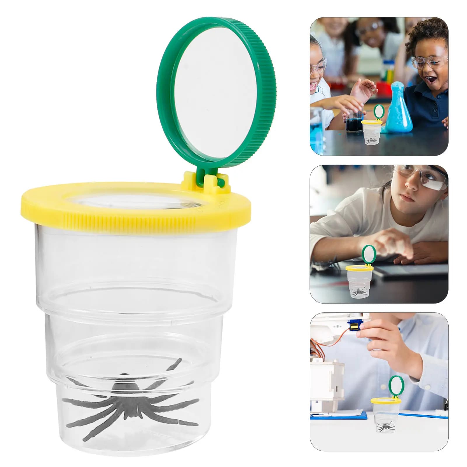 Scatola per l'osservazione degli insetti, lente d'ingrandimento portatile, esploratore di insetti, custodia per l'osservazione della natura e della biologia per bambini