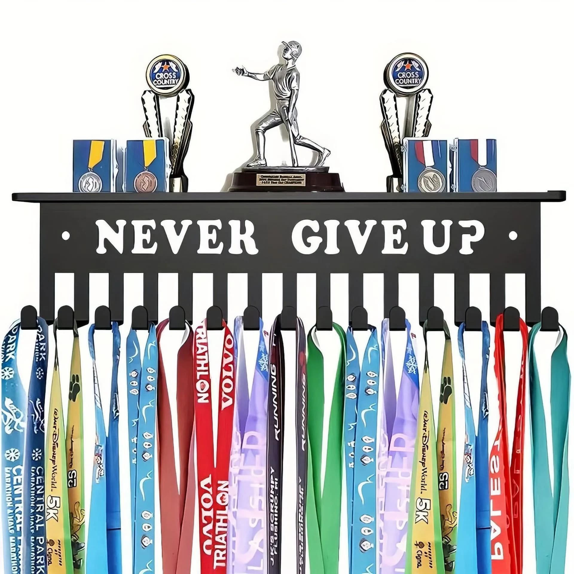 Sports Football Medal Display Metal Rack Hanger Holder Organizer Volleyball Basketball For Ribbons Medal Display