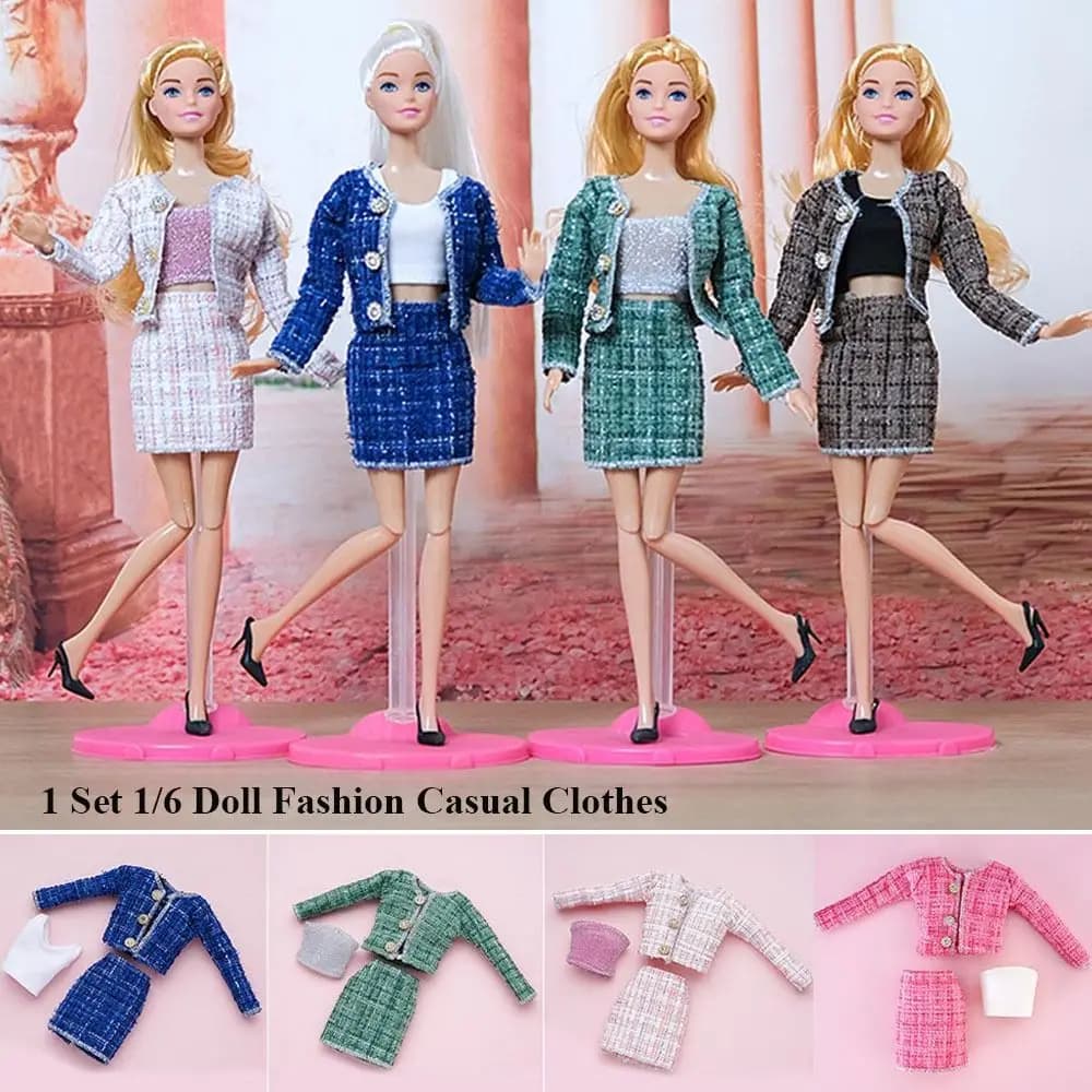 Set di 30 cm per bambole: Cappotto elegante e gonna per abbigliamento casual da bambina - Regalo fai da te