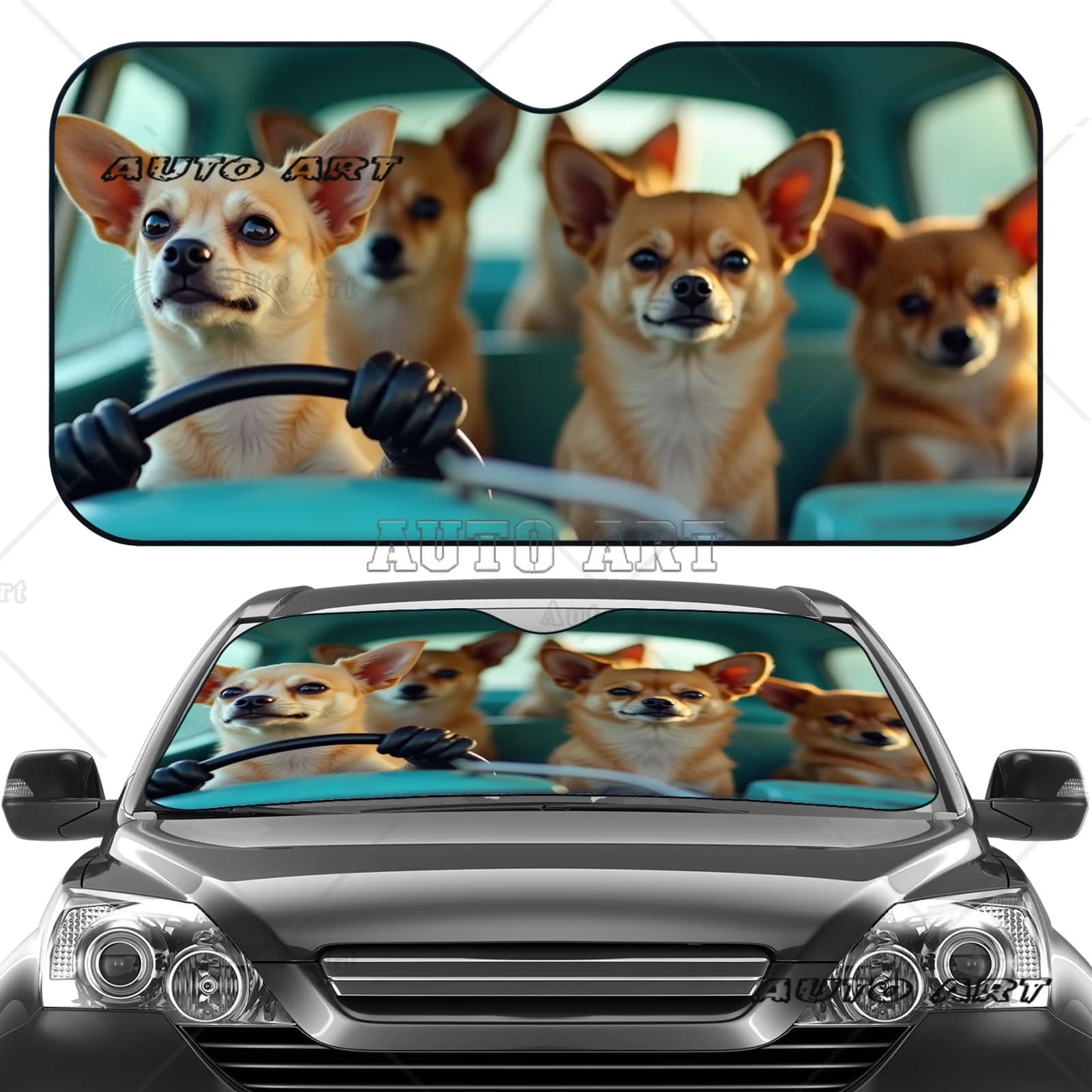Simpatico parabrezza per cagnolino per parabrezza per auto, parasole per finestrino anteriore per auto, parasole, accessori