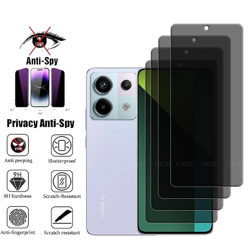 4 pezzi per Xiaomi Redmi Note 13 Pro 5G vetro per Redmi Note 13 protezione schermo privacy vetro temperato anti-spia Redmi Note 13 Pro