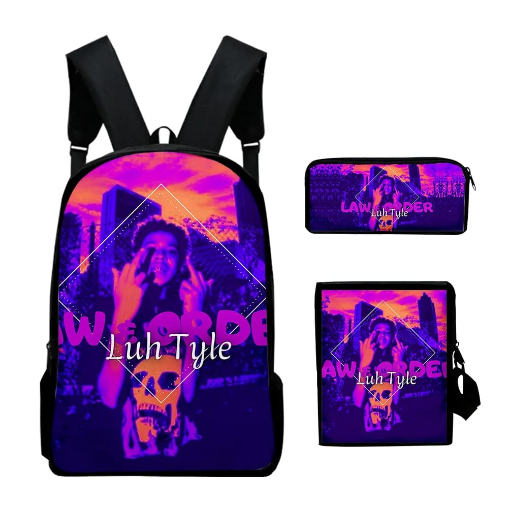 Classic Popular Funny Luh Tyler 3D Print 3pcs/Set pupil School Bags Laptop Daypack Backpack Inclined shoulder bag Pencil Case