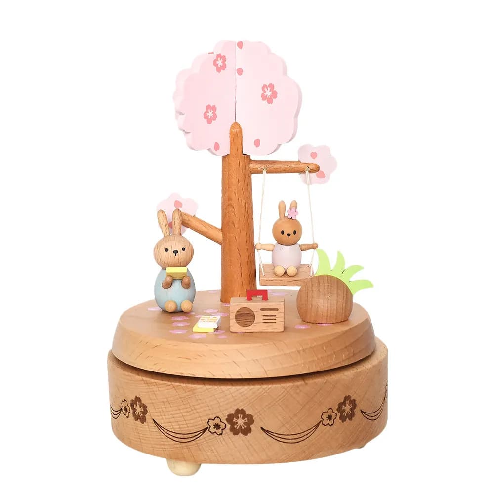 Carillon in Legno a Forma di Coniglio, Regalo di Pasqua, Decorazione Creativa per la Casa