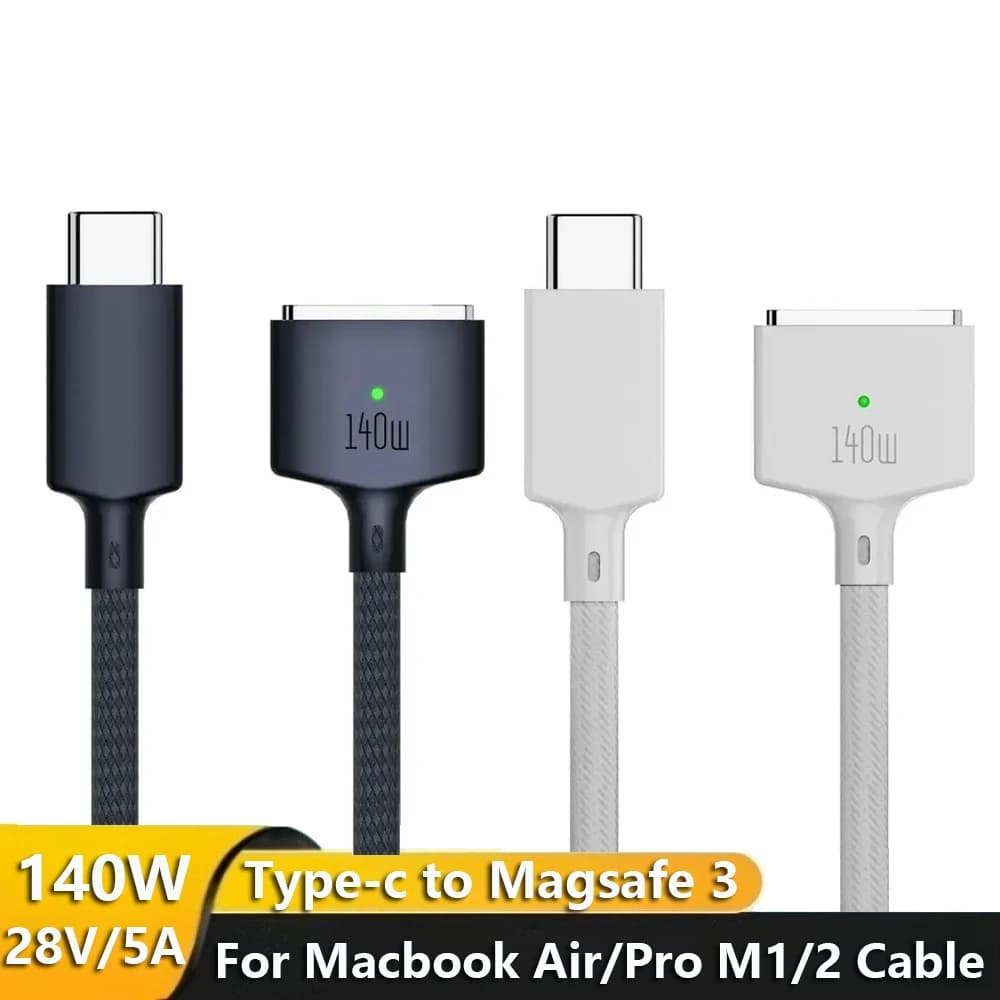 2 m USB Type C Magnetic Charging Cable for Magsafe 3 Laptop Charging Cable PD 140 W Converter for MacBook Air/Pro A2442 A2485 A2681