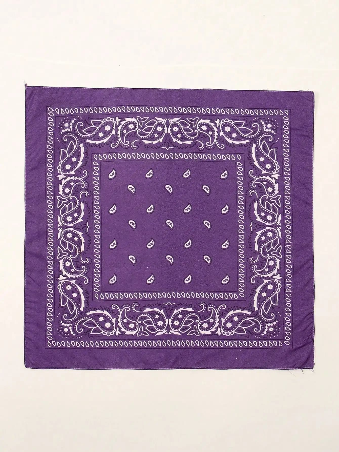 Sciarpa bandana quadrata grande con stampa Paisley viola per donna e uomo, per tutte le stagioni