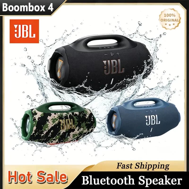 JBL Boombox 4 Wireless Speaker Original IP68 Waterproof 34H Playtime AI Sound Boost Bass Modes Bluetooth 5.4 Outdoor Portable