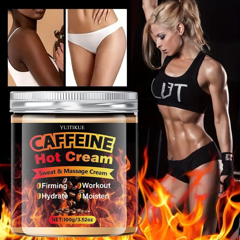 YUITIKUE Crema Termogenica al Caffeina 100g - Crema per Sudorazione e Massaggio, Rassoda e Idrata per Modellare il Corpo durante l'Allenamento