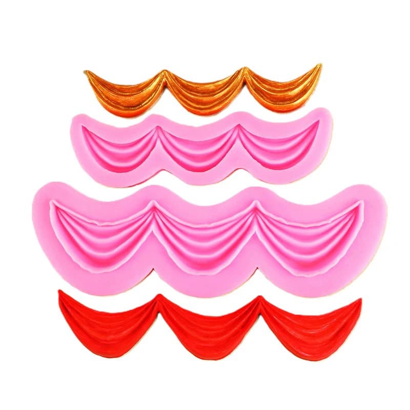 Wave Fabric Curtains Crown Cooking Tools Of Cake Decorating Silicone Mold For Baking Fondant Sugar Bow Kitchen Accessories