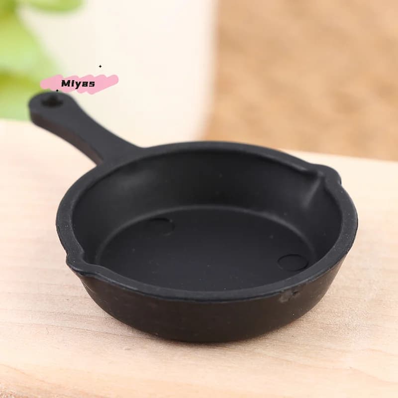 2 Pz/set Casa Delle Bambole In Miniatura Padella Modello 1/12 Mini Simulazione Utensili Da Cucina Padelle Casa di Bambola Decor Accessori