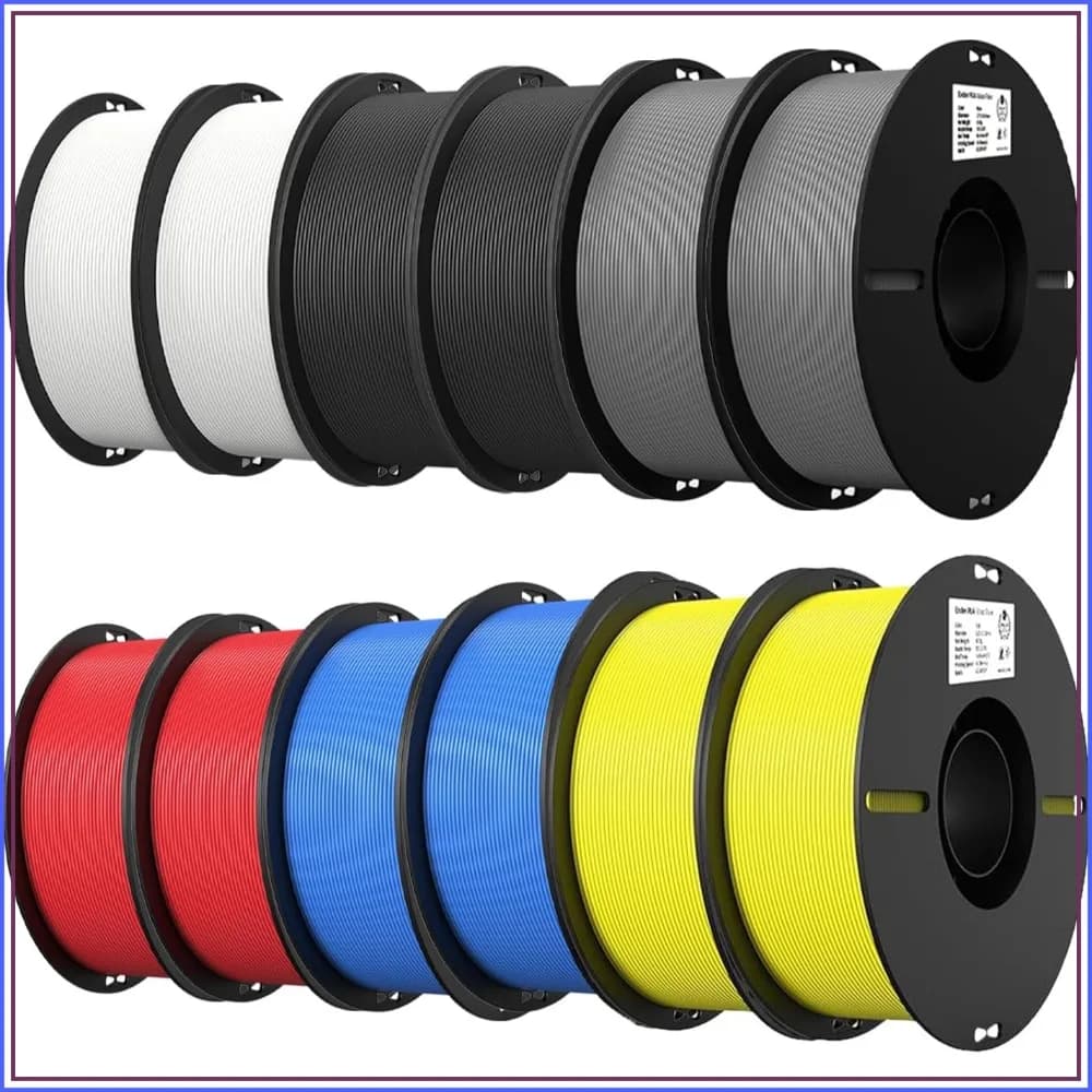 12KG PLA Filament 1.75mm Bundle, High Precision +/-0.02mm, Consistent Extrusion, Smooth Printing, 12 Pack 1KG Spool, Fits Most FDM 3D Printers