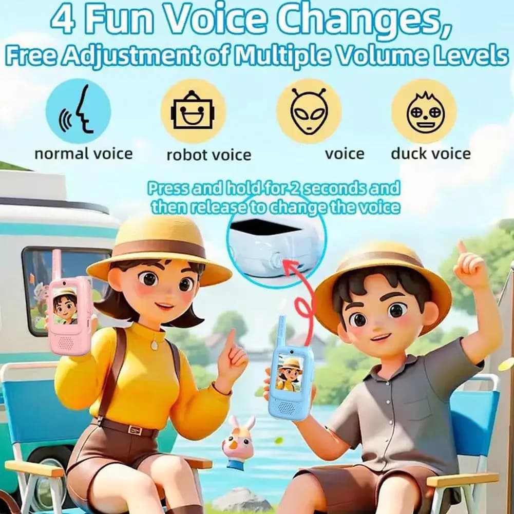 Walkie-talkie video per bambini, walkie-talkie ricaricabili per bambini, giocattoli per interni ed esterni per giochi, feste, campeggio, regalo di Natale