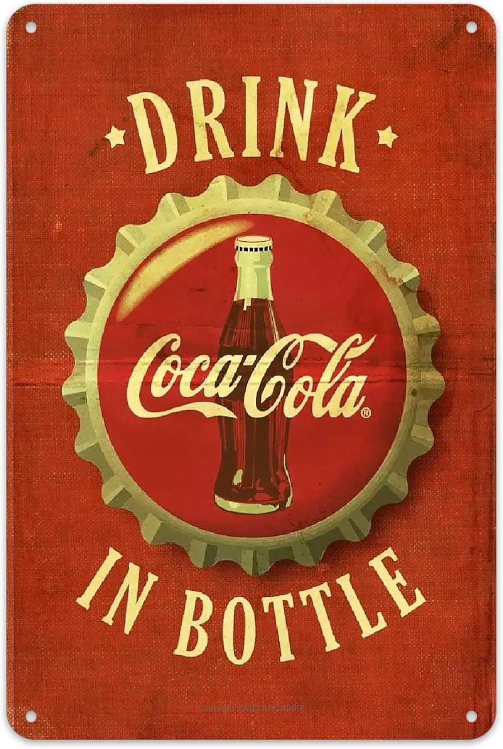Vintage Coca Metal Wall Art - Drink in Bottles Retro Sign for Lovers and Collectors-aluminum