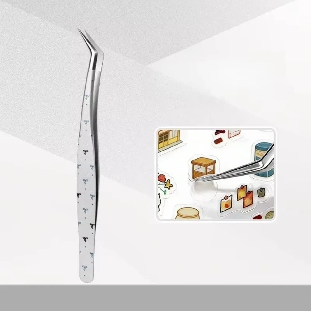 Antistatic Stainless Steel Curves for Extension Eyelashes, High Precision Grips for Fin Eyelashes
