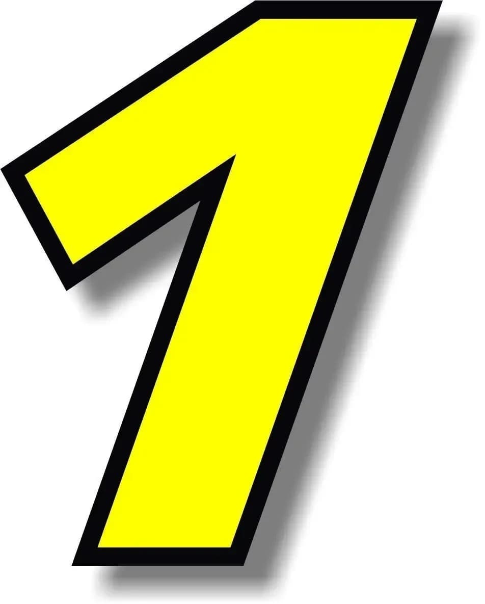 Numbers 0123456789 Car Sticker in yellow vinyl with black rim Chart number Accessories for cars Waterproof motorcyclist helmet