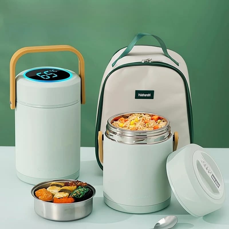 Contenitore Termico Ultra-Isolante in Acciaio Inox 304, Lunch Box Sottovuoto per Studenti, Bento Box per Uso Domestico, Contenitore Isolato Antibatterico