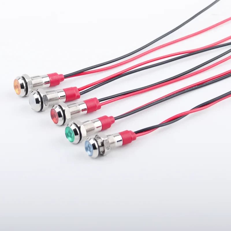 6mm 8mm 10mm 12mm Warning Indicator Signal Indicator Line 1pcs 3V 5V 12V 24V 110V 220 Waterproof IP65 Metal LED