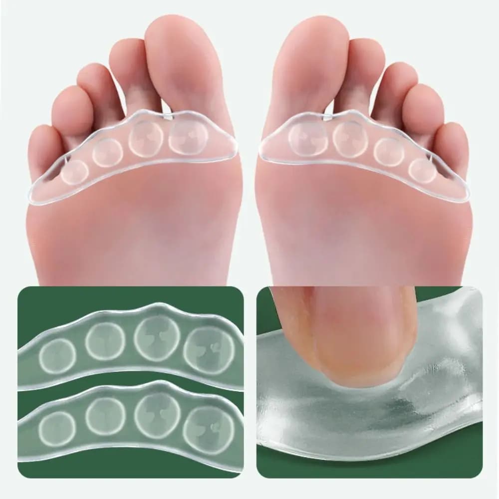 Silicone Forefoot Gel Pads Foot Self-adhesive Patch Cushion Non-slip Sandals Insoles High Heel Shoes Transparent Shoe Pads Women