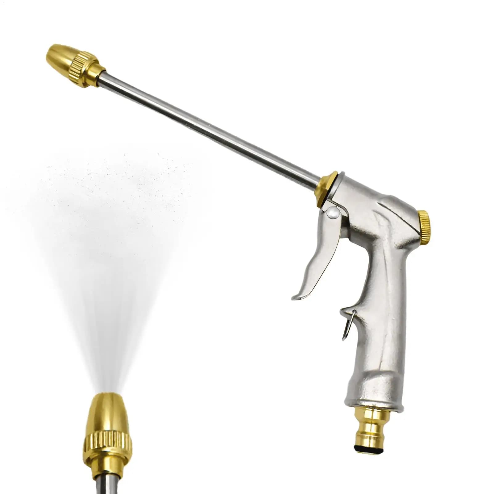 Spruzzatore da giardino in lega di alluminio resistente, ugello per tubo dell'acqua ad alta pressione, pistola a spruzzo multiuso per irrigazione delle piante e dell'orto