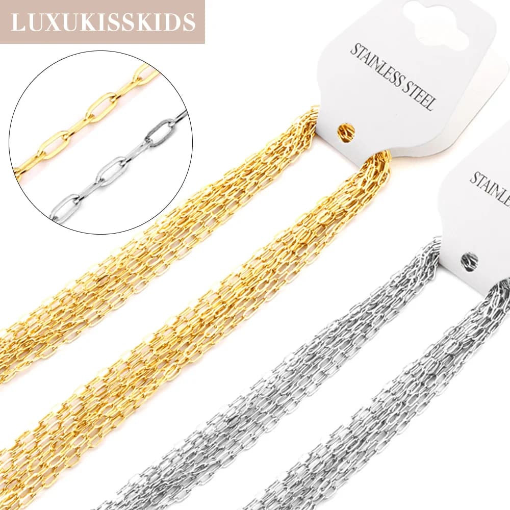 LUXUKISSKIDS chains for sweaters chains stainless steel 316L color gold wholesale 2022 new Collier