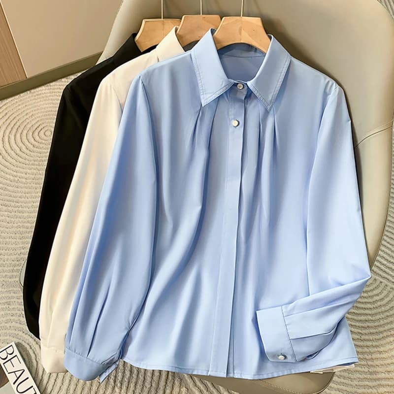 Women's Plus Size Shirts and Shirts Spring 2025 New Long Sleeved Shirt Women's Lady Office Workwear Elegant Shirt Women's Shirt