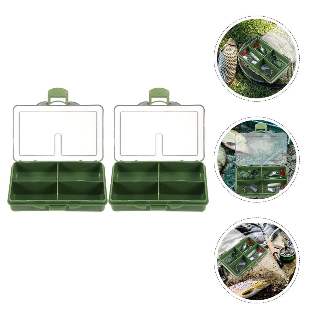 2 Pezzi Piccola Scatola Porta Attrezzatura da Pesca, Robusta e Resistente agli Urti, Organizer Compatto e Portatile per Kayak, Spiaggia, Campeggio e Pesca