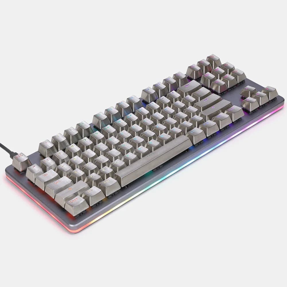 Teamwolf in acciaio inox MX Keycap 104 portachiavi in metallo per tastiera meccanica chiave da gioco 104 ANSI Light Through Back Lit