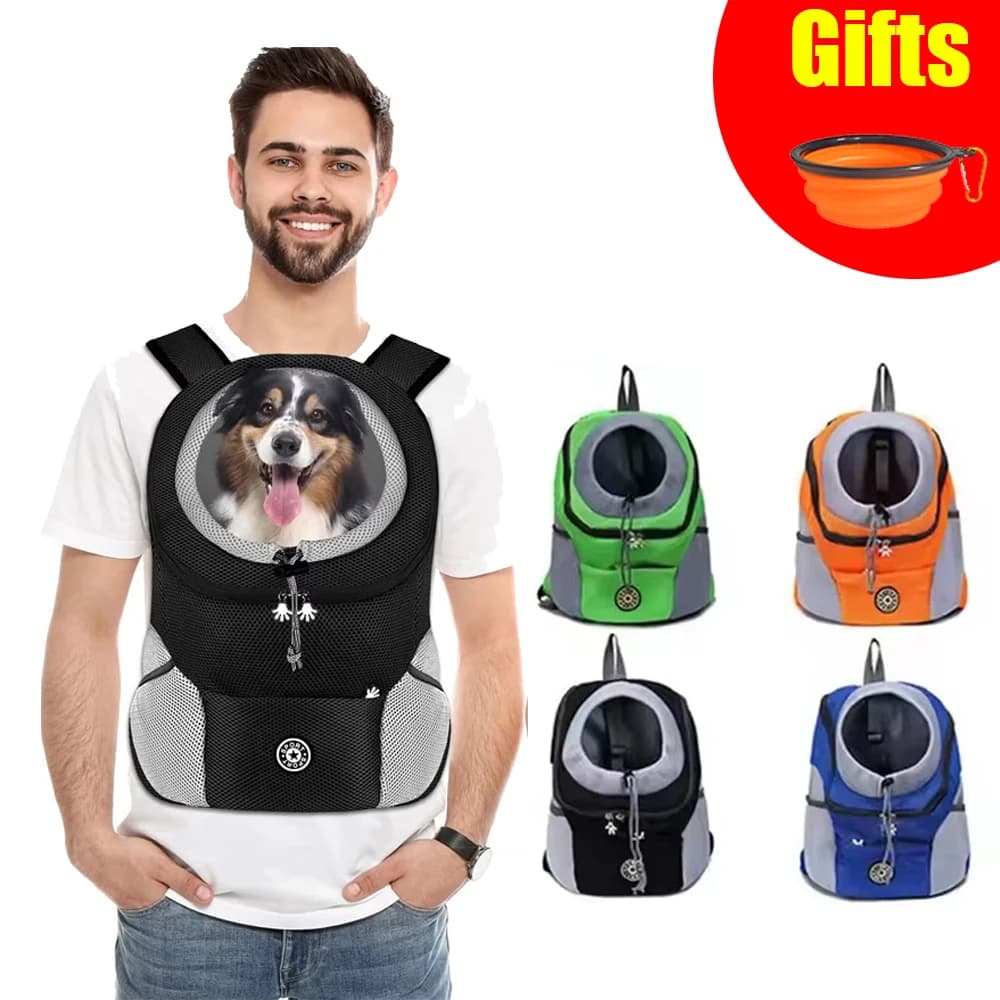 Zaino Porta Cane a Mani Libere per Moto, Comoda Borsa a Tracolla per Animali Domestici per Ciclismo ed Escursionismo, Viaggio Sicuro e Campeggio
