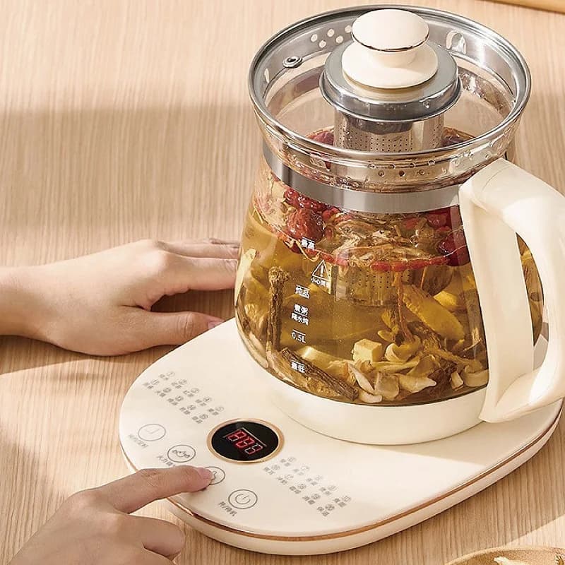 1800ml Intelligente Salute Pentola Casa Appuntamento Multifunzionale Bollitore Elettrico 8 Marce Regolazione della Temperatura Teiera Floreale Teiera 220V