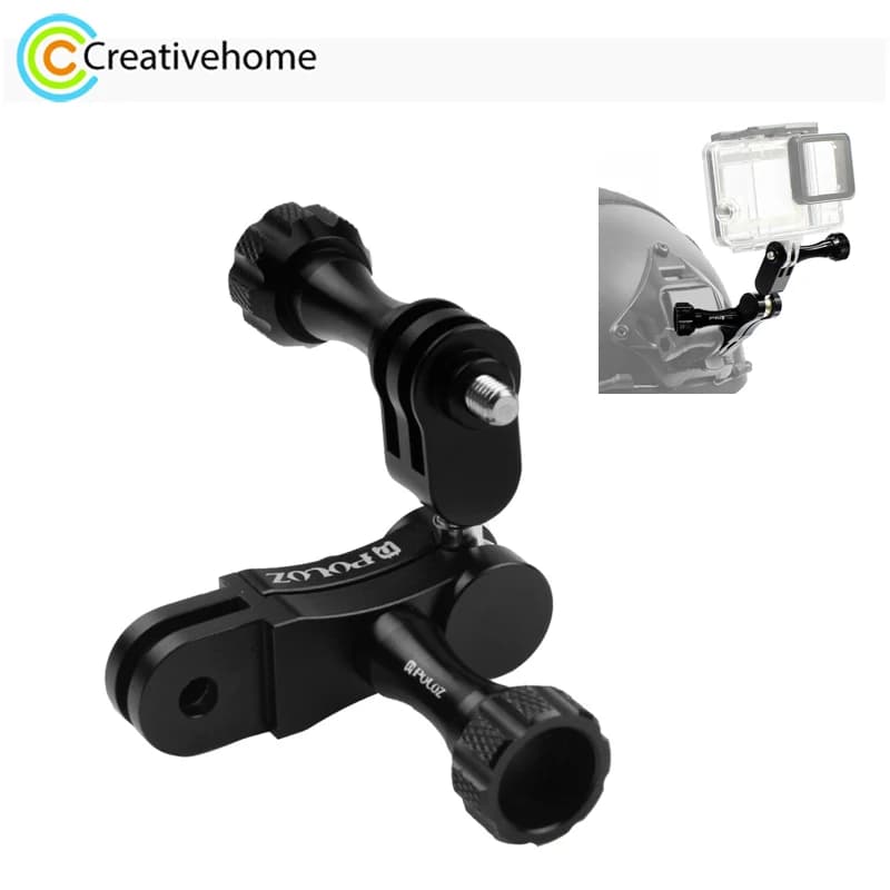 PULUZ Action Camera Support with spherical joint with 2 long screws for GoPro Hero12 11 10 9 8 7 6 5 4 3 2 DJI Osmo and other action cam