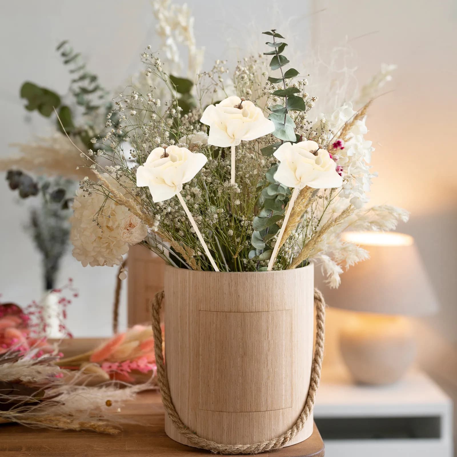 Set di 4 Diffusori Decorativi a Forma di Fiore Tongcao, Diffusori di Oli Essenziali per Casa, Ufficio e Auto, Deodorante per Ambienti