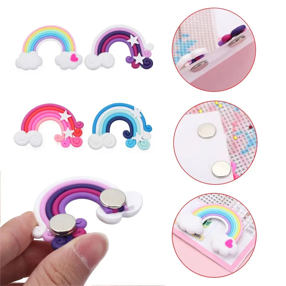 Supporto 5D diamante pittura magnete frigo punto croce arcobaleno copertura supporto pittura diamante accessori copertura magnetica Minders
