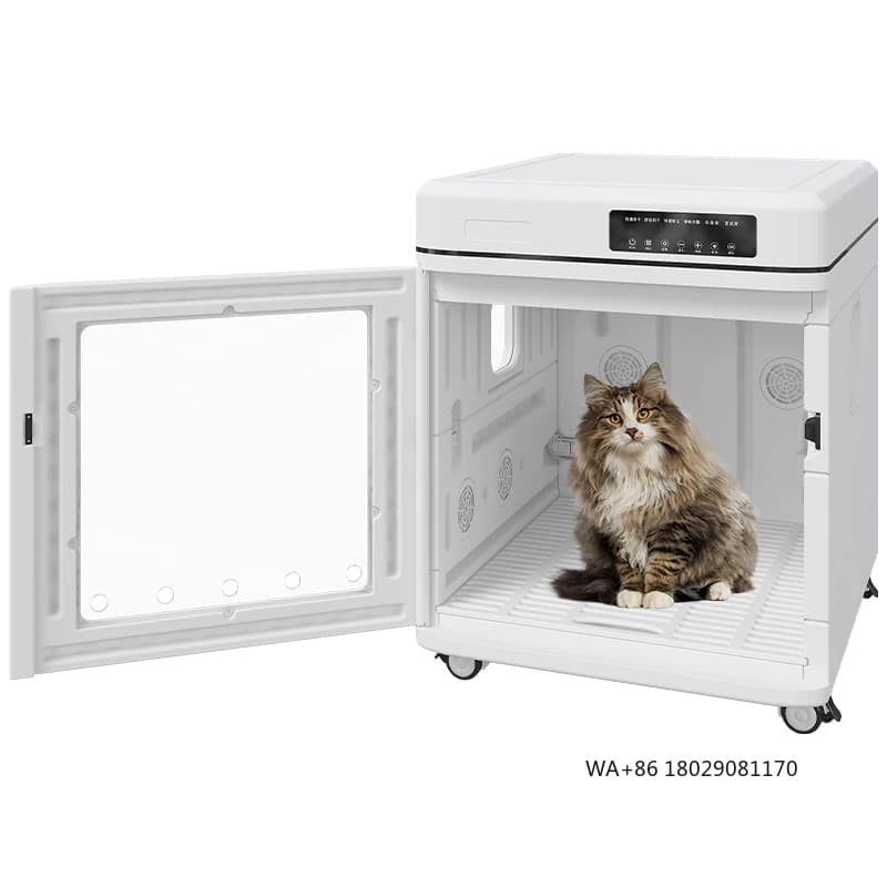Asciugatrice professionale per gatti Scatola per asciugacapelli per animali domestici per cani OKKPETS 130L Capelli per animali domestici automatici piegati
