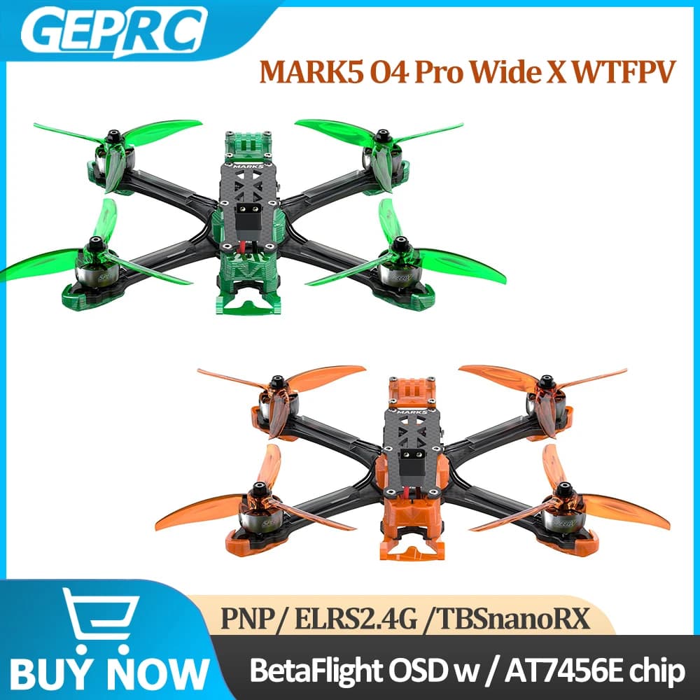 GEPRC MARK5 O4 Pro Wide X WTFPV RC Quadcopter 2107.5 1960KV XT60 Connettore di alimentazione PNP/ELRS 2.4G /TBS NanoRX Ricevitore GEP-BL32 50A