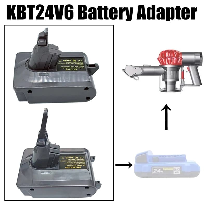 Compatibile con la batteria KOBALT 24V KBT24V6 KBT24V7V8 Convertitore adattatore batteria per aspirapolvere Dyson serie V6 V7 V8