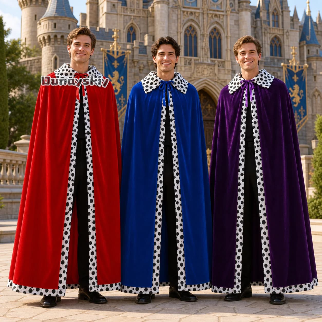 ‌King Prince Red Velvet Cape Cloak Robe With Crown And Scepter Medieval Royal Style Dress Up Cosplay Costume Suit for Halloween