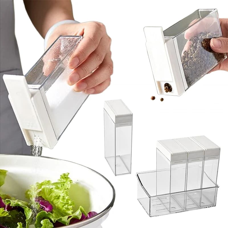 4 pz/set scatola per condimenti per spezie scatola per barattoli di sale e pepe per bottiglie Shaker per contenitori per ampolle per condimenti da cucina