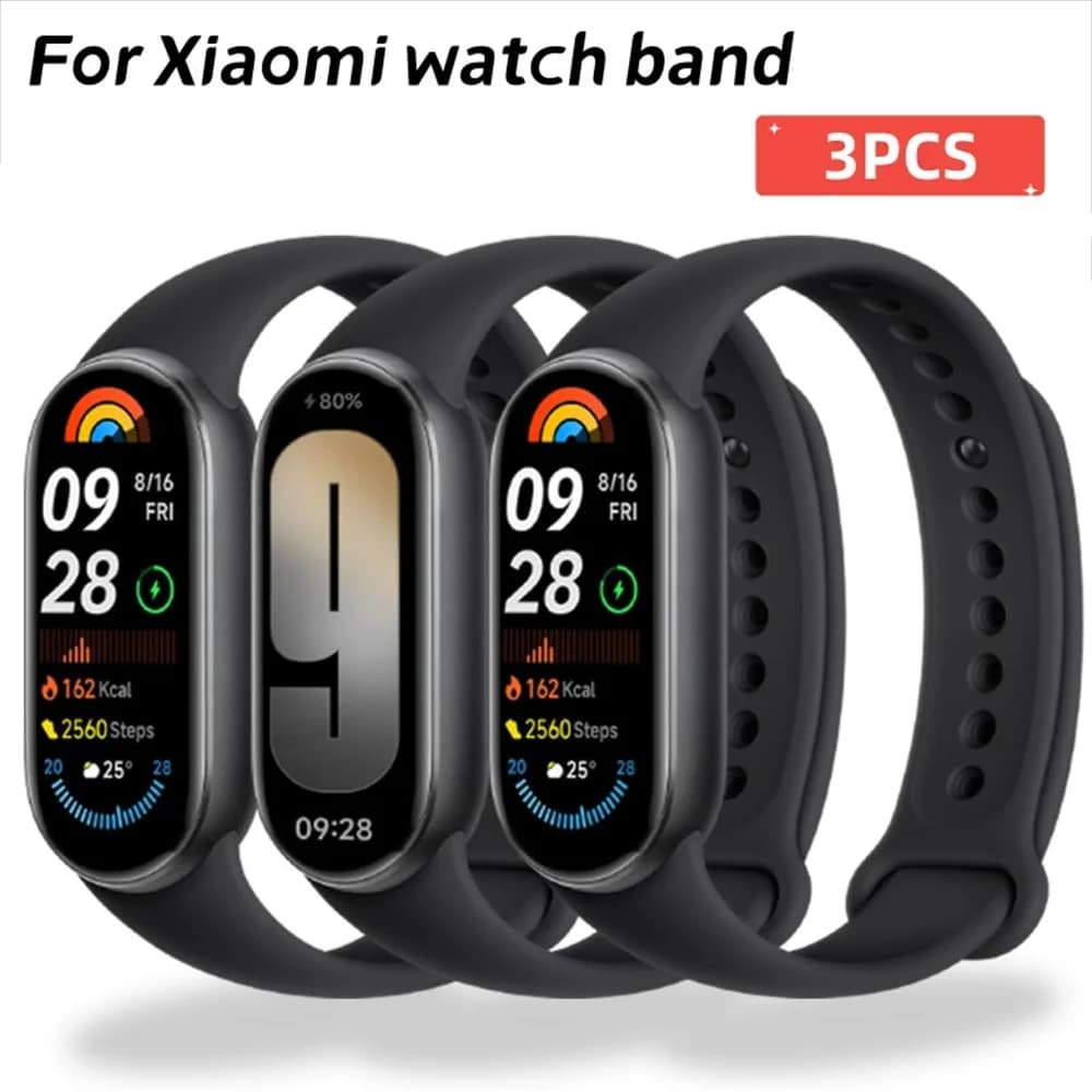 Cinturino in silicone ufficiale 3 pezzi per Xiaomi Mi Band 10/9 cinturino sportivo intelligente Mi Band 8 cinturino di ricambio accessori cintura