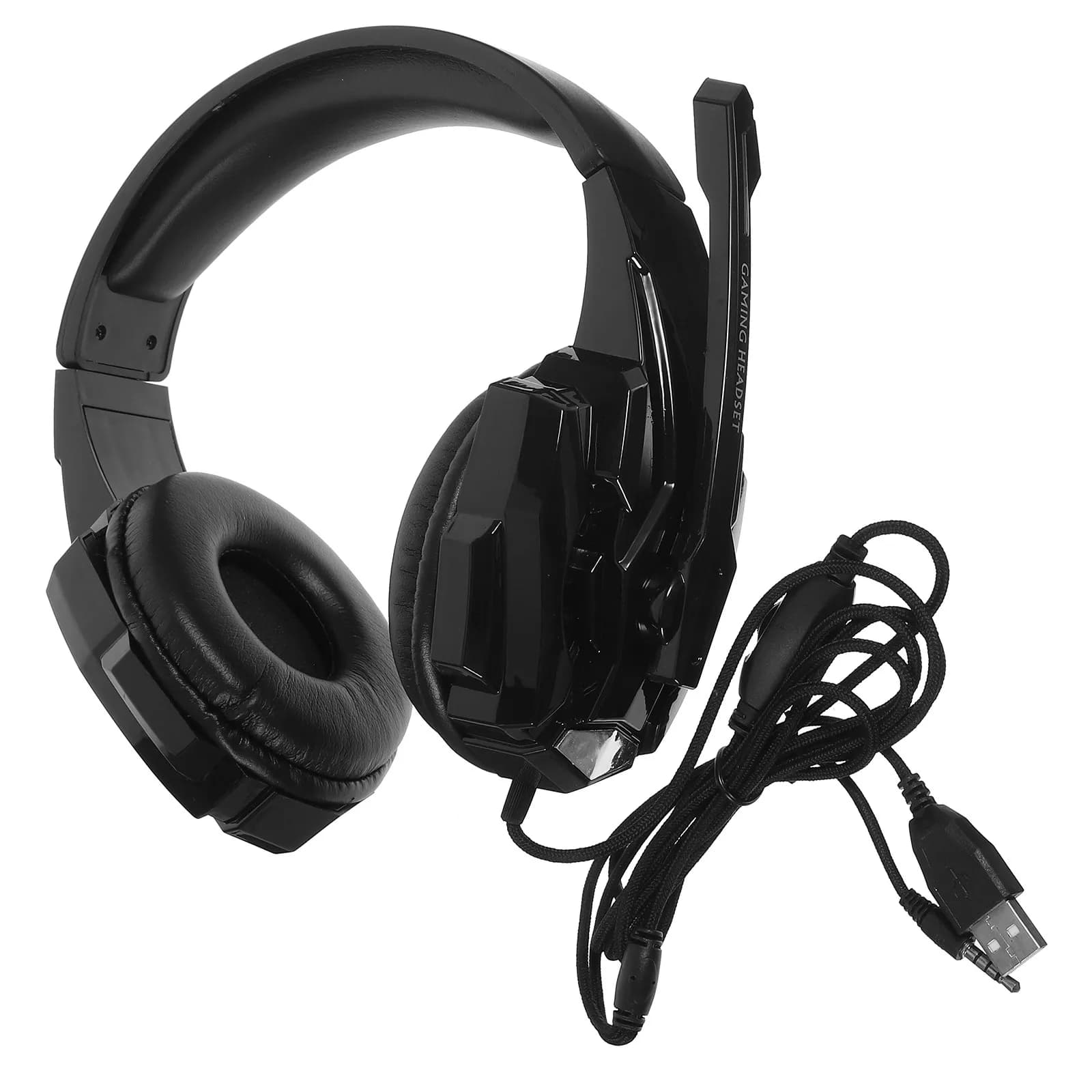 1 pair of gaming headphones with bright LED lights on headphone covers for a computer immersive gaming experience, comfortable and delicate on the skin