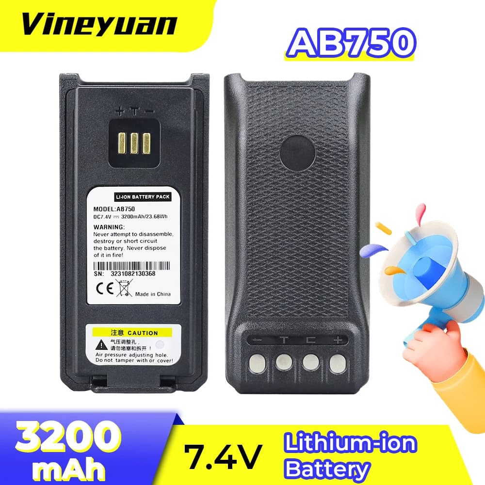 NUOVA batteria agli ioni di litio di ricambio AB750 da 3200 mAh per ZTE Caltta PH700 PH790 Z9 GH650 PDT/DMR Walkie Talkie digitale AB700