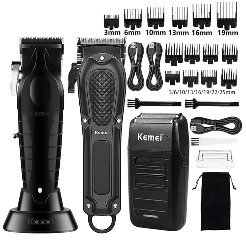 Kemei Hair Clipper Km-2296 Km-1071 Km-1102 Barber Blading Hair Cutting Machine Clipper Grooming Cordless Rechargeable Shaver