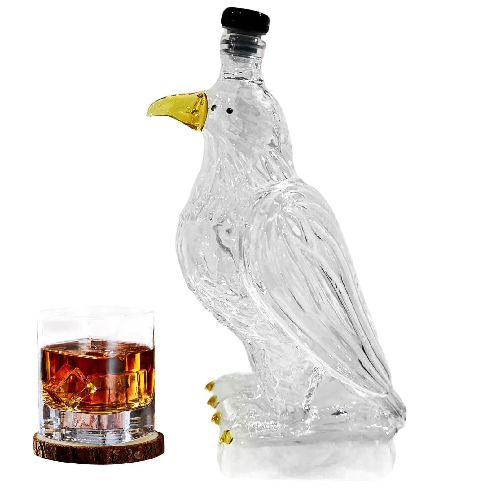 Decanter per whisky Bottiglie di whisky a forma di animale in vetro Divertente contenitore per liquori da collezione per il raccoglitore di birra per vino rosso domestico