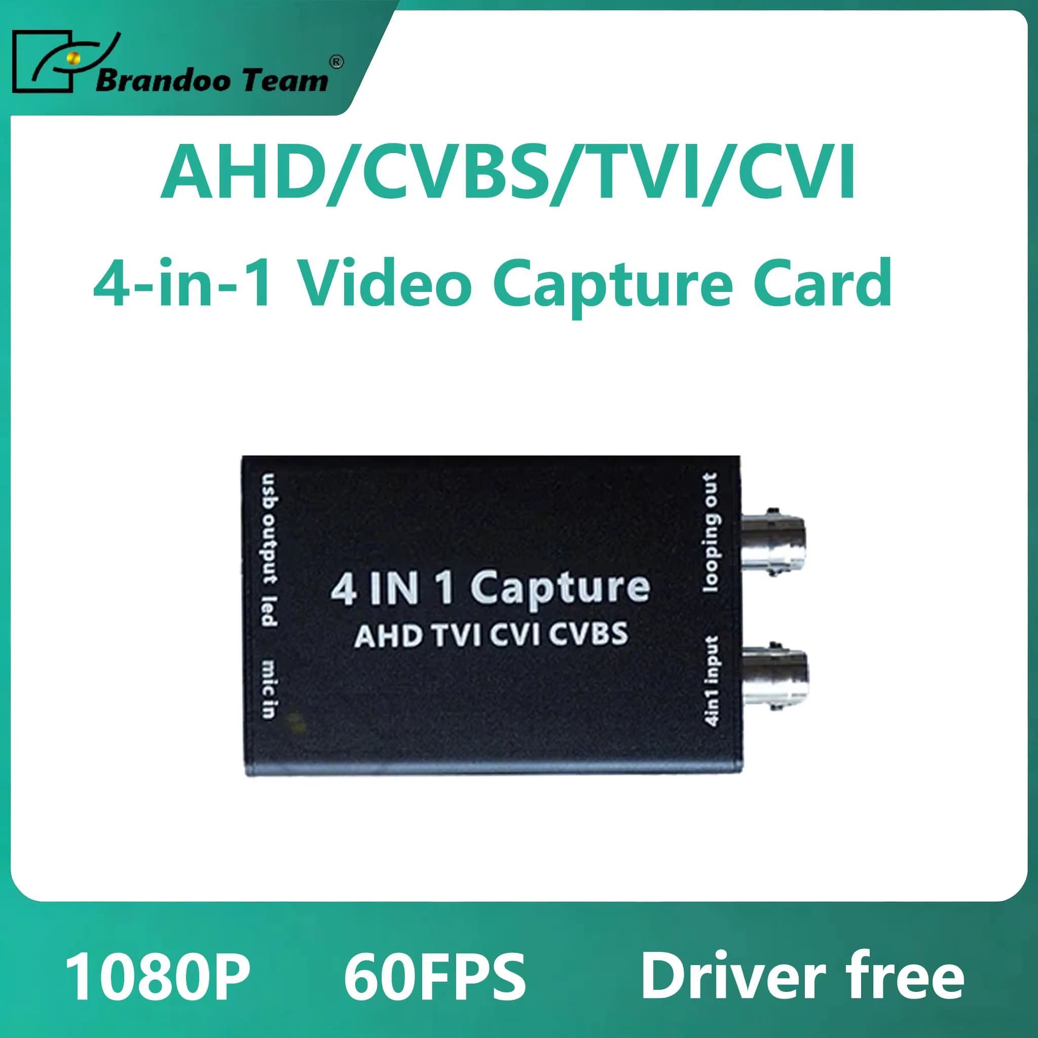 Convertitore Video 4 in 1 AHD CVBS CVI TVI a USB 3.0 UVC UAC standard 1080P 60FPS Audio Video 4 in 1/OBS /PotPlayer/scheda di acquisizione