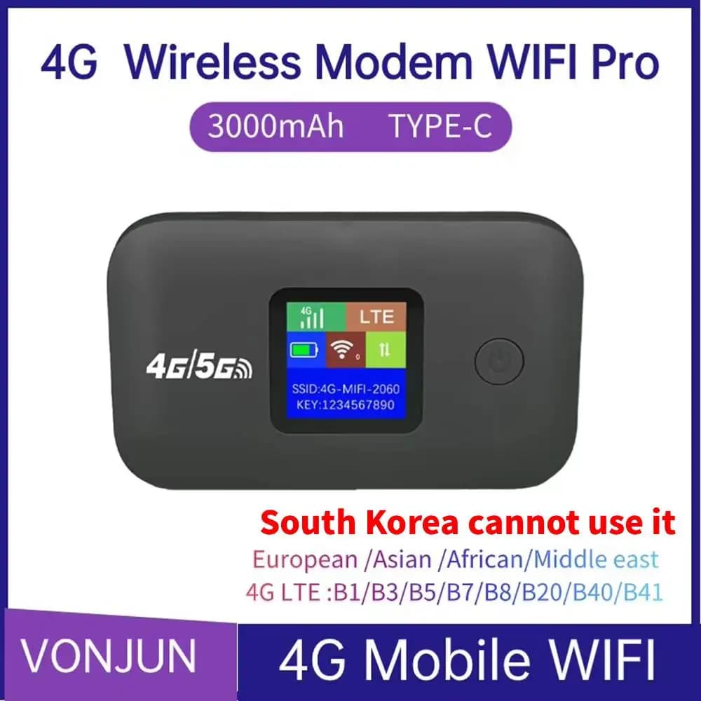 Router WIFI mobile 4G Router wireless 4G LTE 150Mbps Modem MiFi tascabile portatile Hotspot Wifi mobile con slot per scheda SIM per la casa
